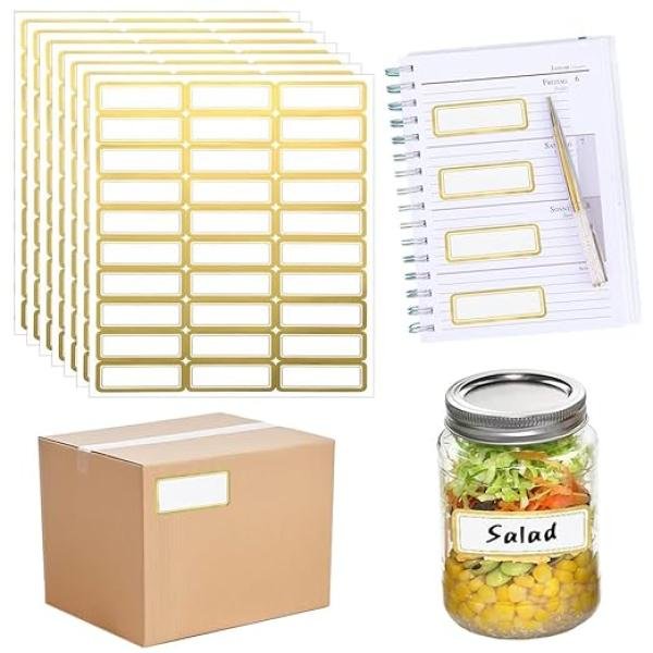 Gold Metallic Name Labels