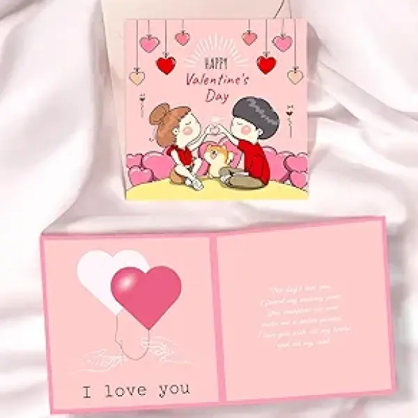 Valentine's Day Cute Couple Kids Greeting Card
