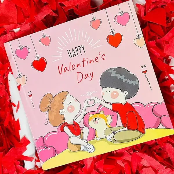 Valentine's Day Cute Couple Kids Greeting Card