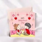 Valentine's Day Cute Couple Kids Greeting Card